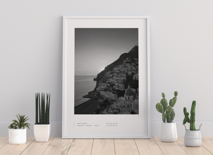 Amalfi Coast Coordinates Poster Print Wall Art
