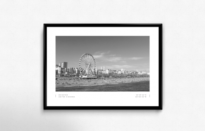 Brighton Coordinates Poster Print Wall Art