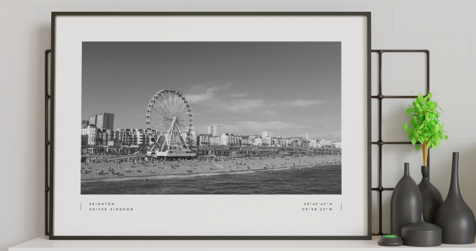 Brighton Coordinates Poster Print Wall Art