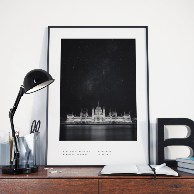 Budapest Coordinates Poster Print Wall Art