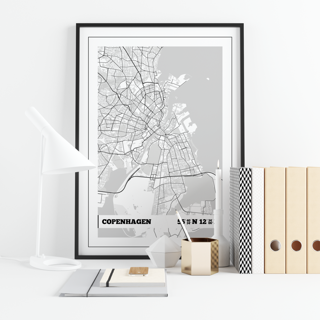 Copenhagen Coordinates Map Print Poster | igdprints.com