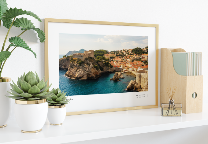 Dubrovnik Coordinates Poster Print Wall Art