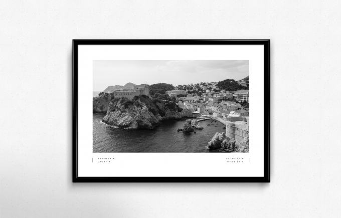 Dubrovnik Coordinates Poster Print Wall Art