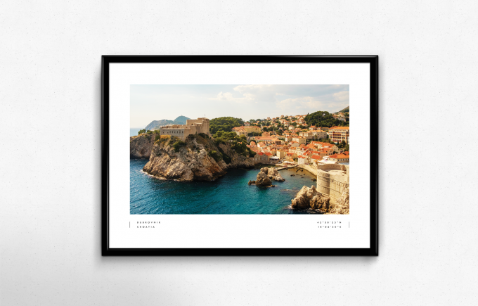 Dubrovnik Coordinates Poster Print Wall Art