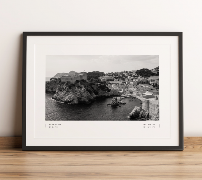 Dubrovnik Coordinates Poster Print Wall Art