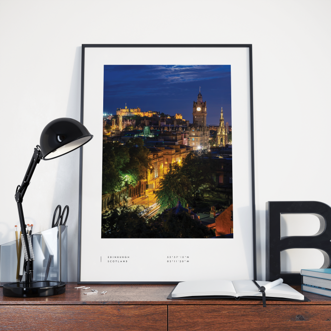 Edinburgh Coordinates Poster Print Wall Art