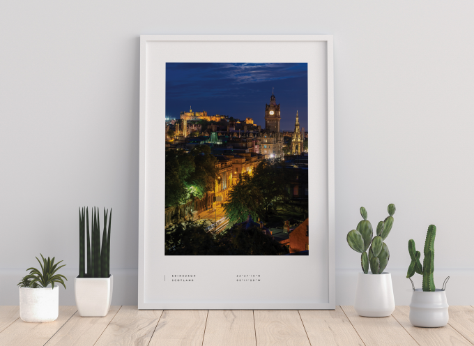 Edinburgh Coordinates Poster Print Wall Art