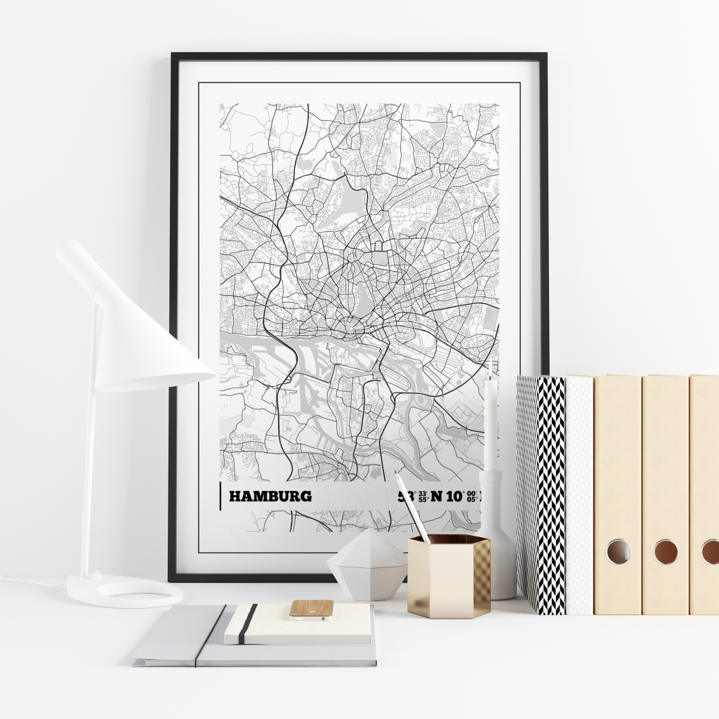 Hamburg Coordinates Map Print – igdprints.com