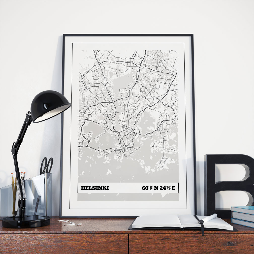 Helsinki Coordinates Map Print – igdprints.com