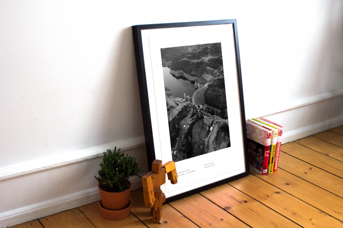 Hoover Dam Coordinates Poster Print Wall Art