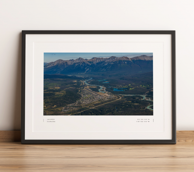 Jasper National Park Coordinates Poster Print Wall Art