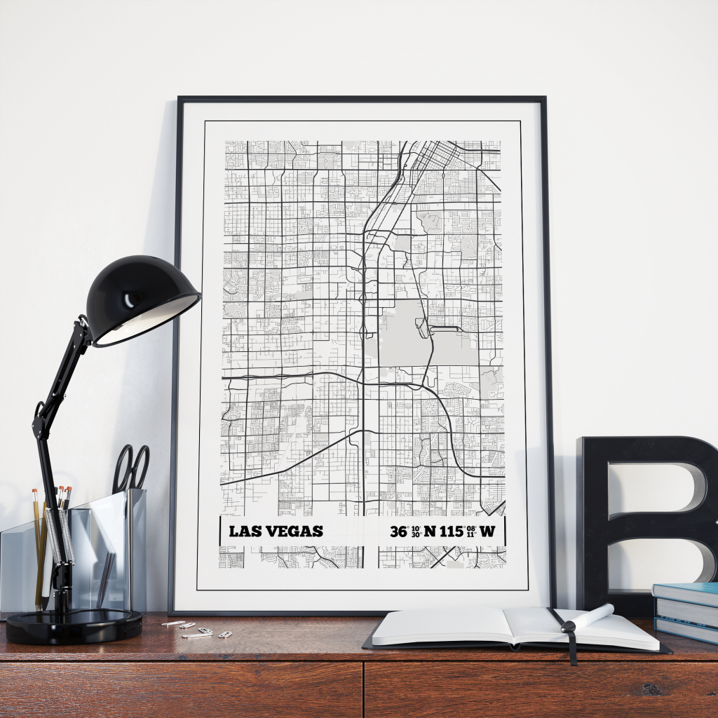 Las Vegas Coordinates Map Print – igdprints.com