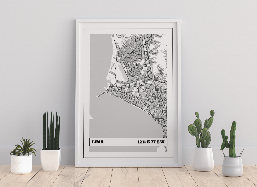 Lima Coordinates Map Print Poster | igdprints.com