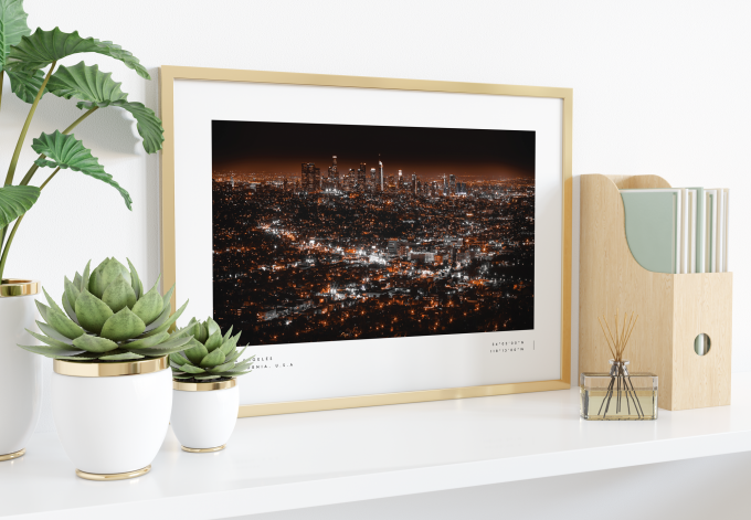 Los Angeles Coordinates Poster Print Wall Art