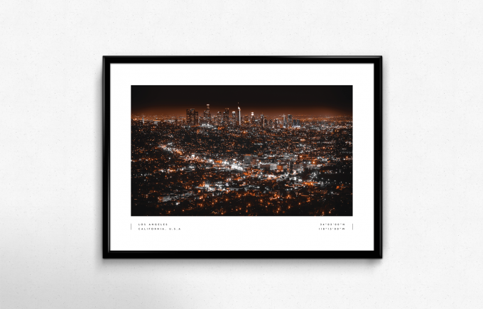 Los Angeles Coordinates Poster Print Wall Art