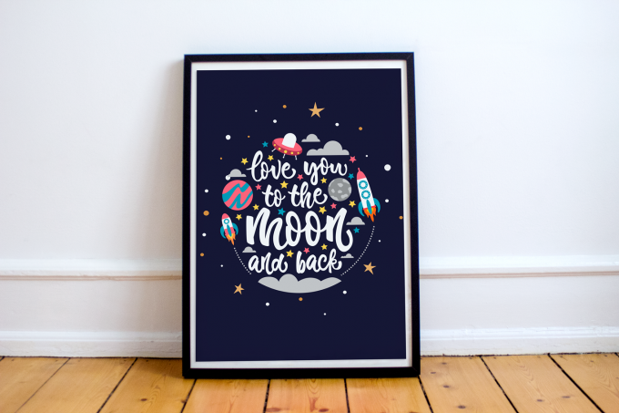 Love You To The Moon and Back Wall Art