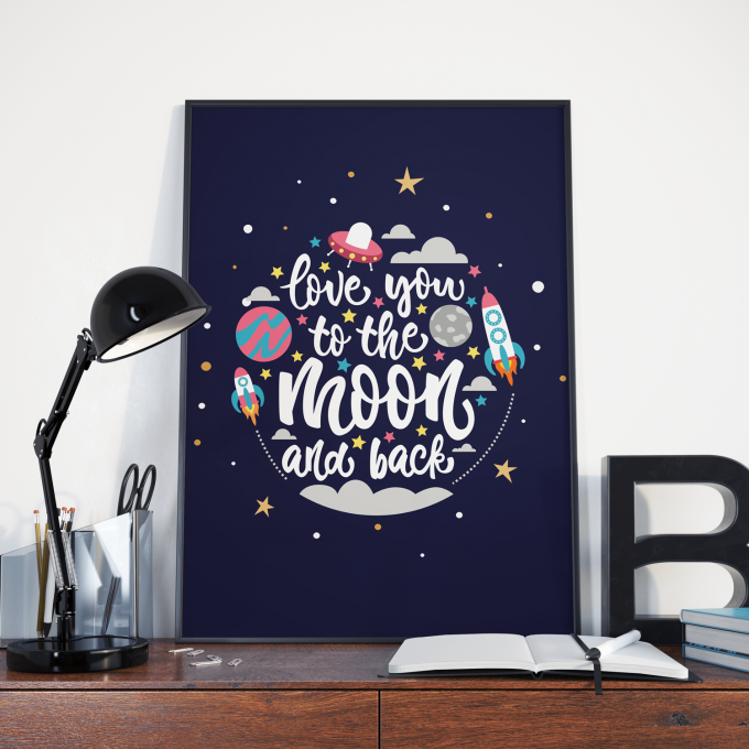 Love You To The Moon and Back Wall Art