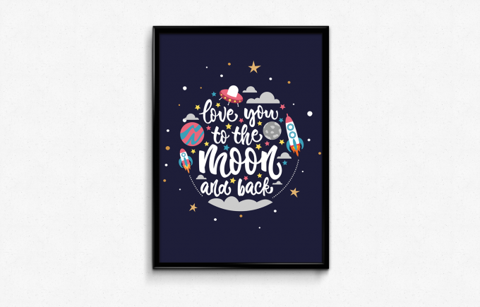 Love You To The Moon and Back Wall Art