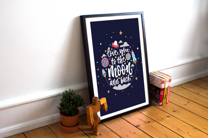 Love You To The Moon and Back Wall Art