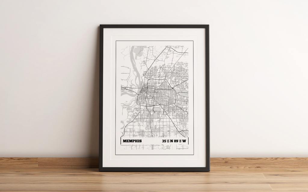 Memphis Coordinates Map Print Poster | igdprints.com