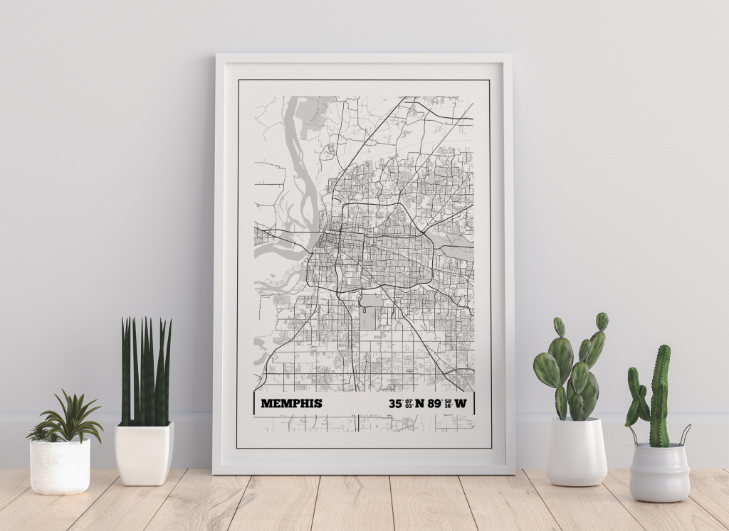 Memphis Coordinates Map Print Poster | igdprints.com