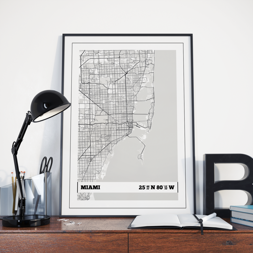 Miami Coordinates Map Print – igdprints.com