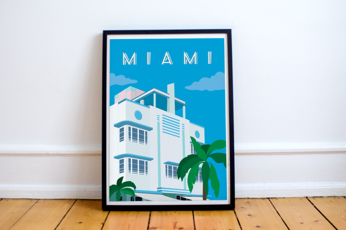 Miami Poster Print Wall Art