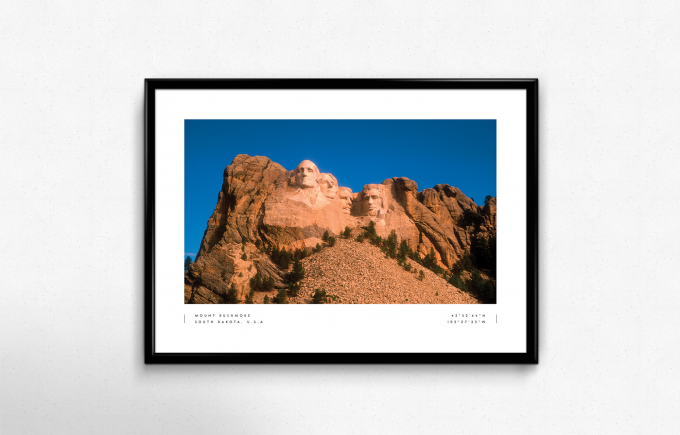 Mount Rushmore Coordinates Poster Print Wall Art