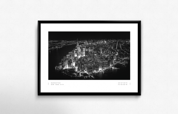 New York Coordinates Poster Print Wall Art