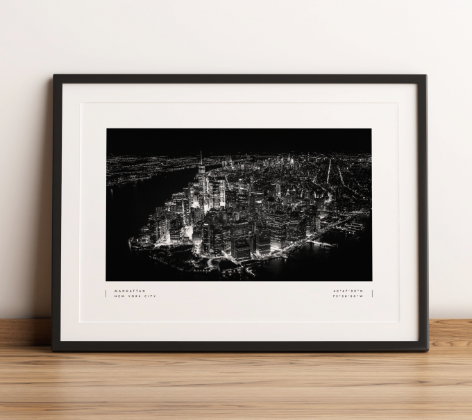 New York Coordinates Poster Print Wall Art