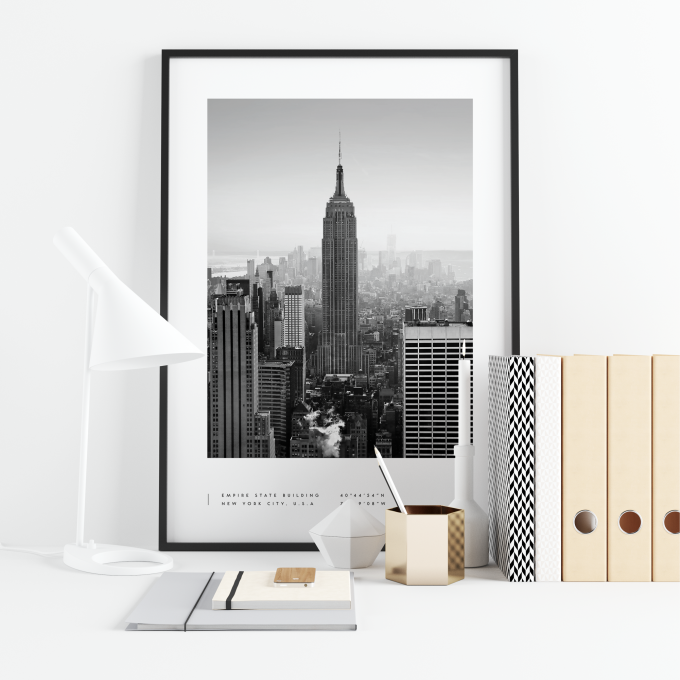 New York Coordinates Poster Print Wall Art