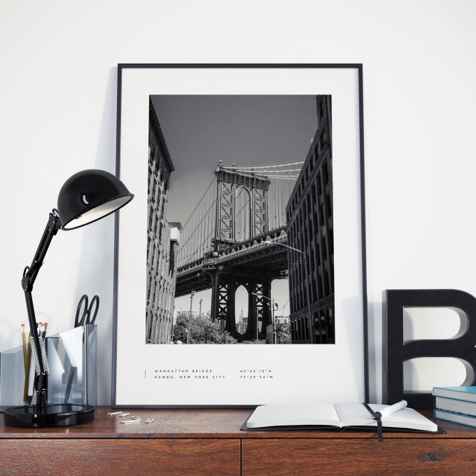 New York Coordinates Poster Print Wall Art