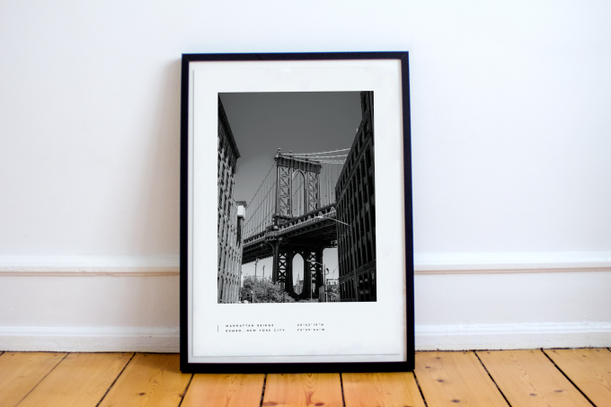 New York Coordinates Poster Print Wall Art