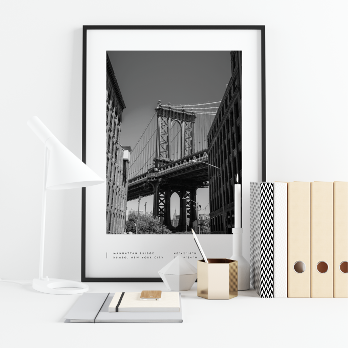 New York Coordinates Poster Print Wall Art