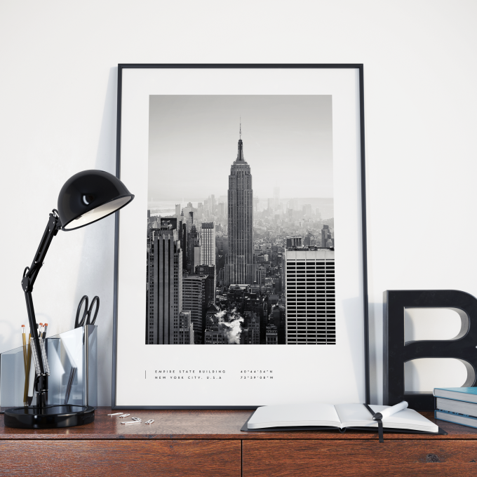 New York Coordinates Poster Print Wall Art