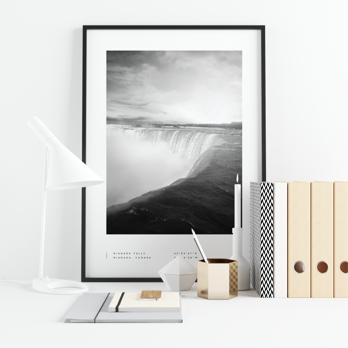 Niagara Falls Coordinates Poster Print Wall Art