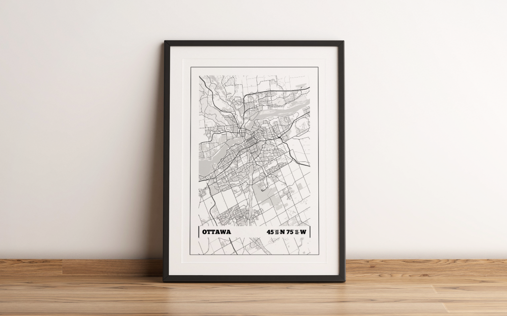 Ottawa Coordinates Map Print Poster 