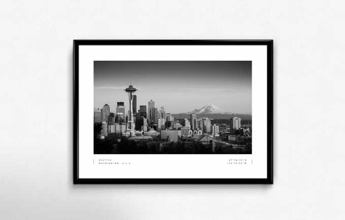 Seattle Coordinates Poster Print Wall Art