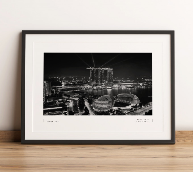 Singapore Coordinates Poster Print Wall Art