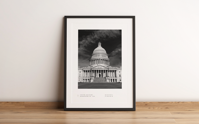 Washington DC Coordinates Poster Print Wall Art