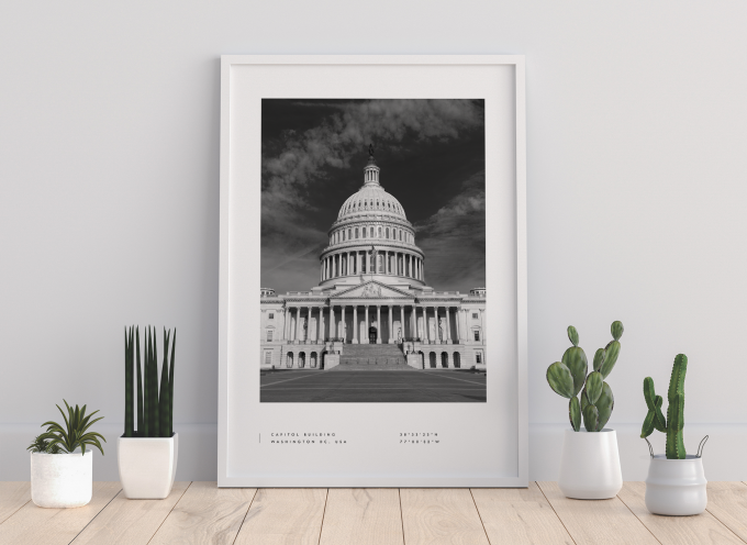 Washington DC Coordinates Poster Print Wall Art