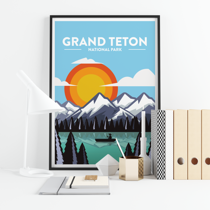 Grand Teton - National Park Print Poster Wall Art