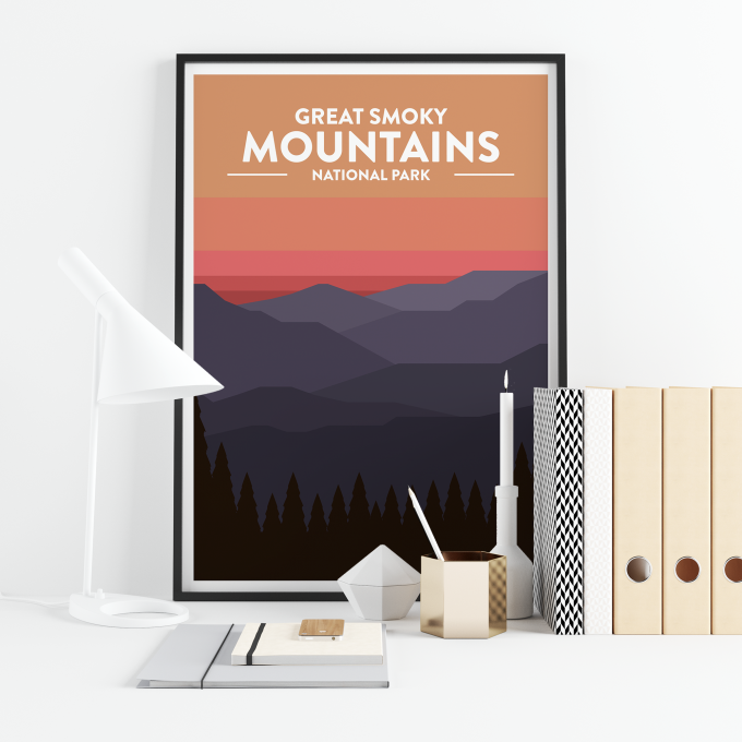 Great Smoky Mountains - National Park Print Poster Wall Art