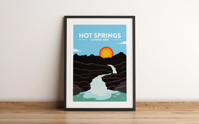 Hot Springs - National Park Print Poster Wall Art