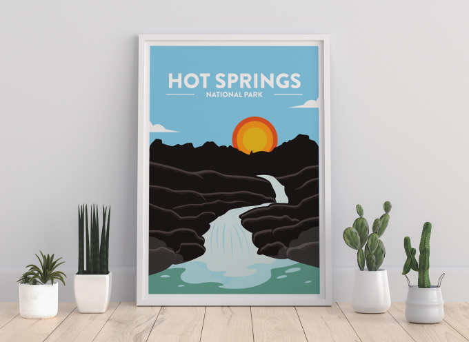 Hot Springs - National Park Print Poster Wall Art