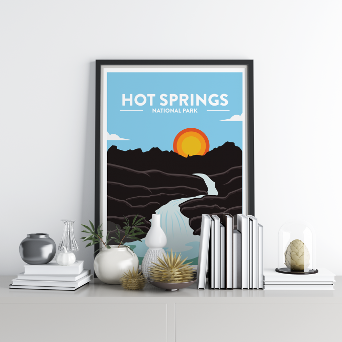 Hot Springs - National Park Print Poster Wall Art