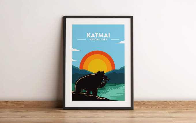 Katmai - National Park Print Poster Wall Art