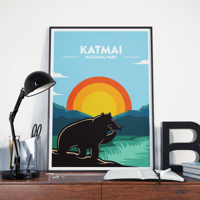 Katmai - National Park Print Poster Wall Art