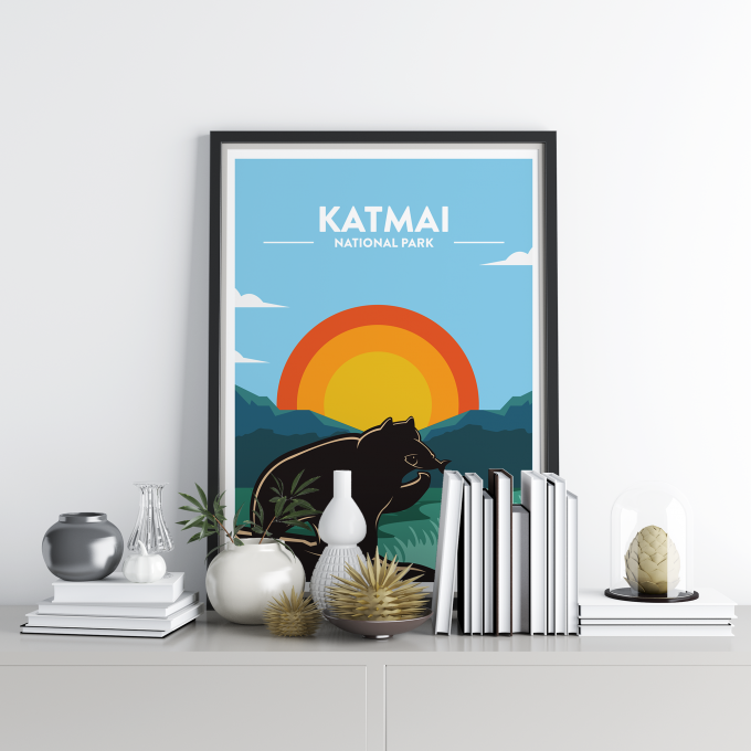 Katmai - National Park Print Poster Wall Art