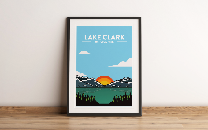 Lake Clark - National Park Print Poster Wall Art